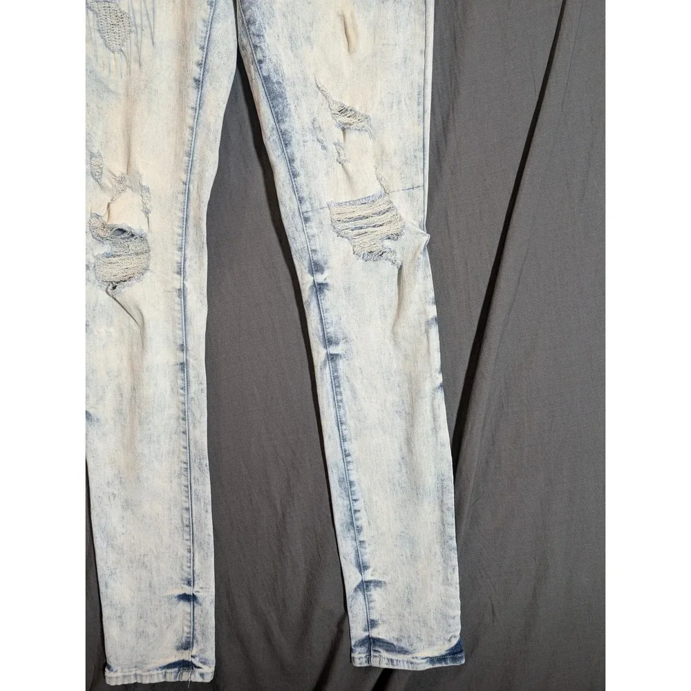 RUE 21 PREMIUM Mens Acid‎ Wash Distressed Skinny Jeans Size 30x32